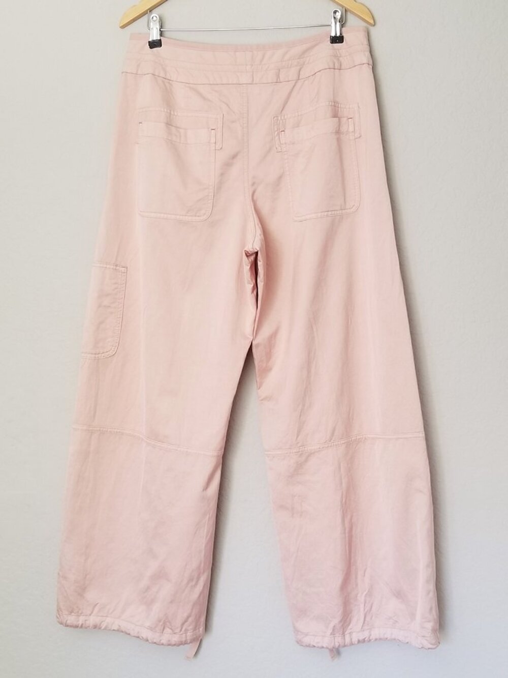Anthropologie Pilcro Satin Parachute Pants 31 Blush Pink Wide Leg Baggy $179 - Picture 7 of 16